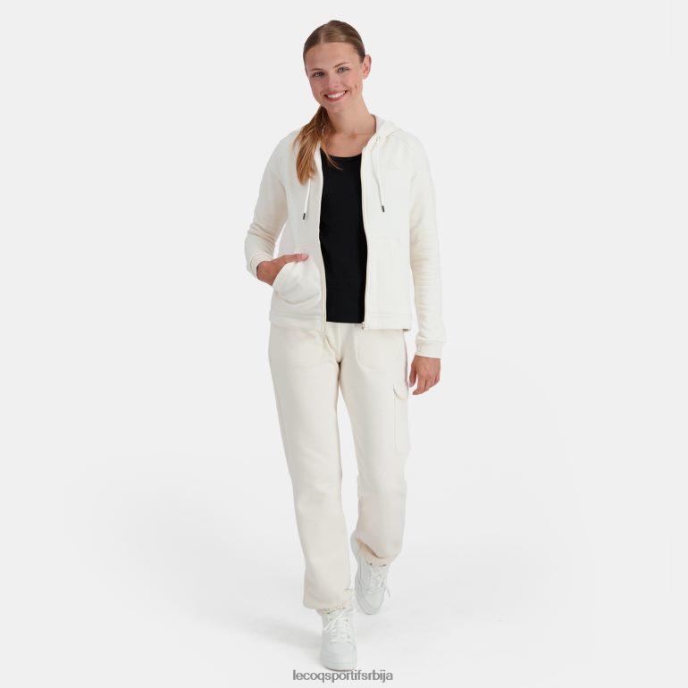 Жене Le Coq Sportif дуксерица са капуљачом и белим патентним затварачем одећу LVZN2D309