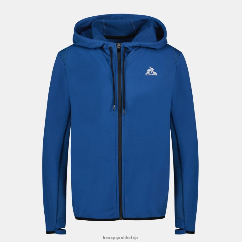 Жене Le Coq Sportif дуксерица са капуљачом и плавим патентним затварачем одећу LVZN2D315