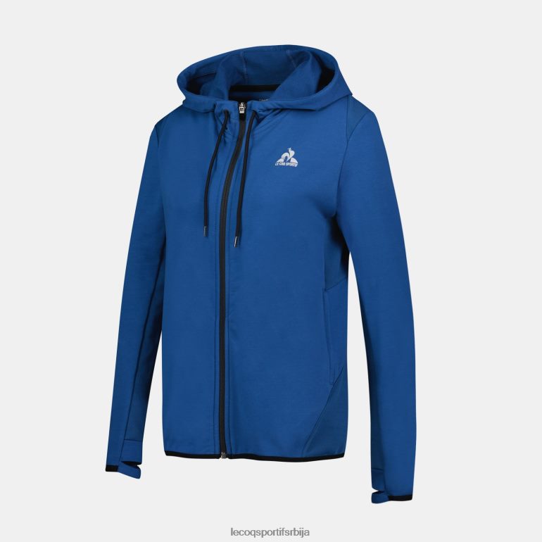 Жене Le Coq Sportif дуксерица са капуљачом и плавим патентним затварачем одећу LVZN2D315
