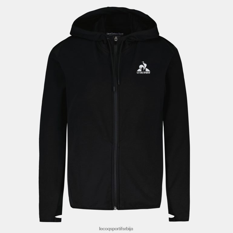 Жене Le Coq Sportif дуксерица са капуљачом и црним патентним затварачем одећу LVZN2D316