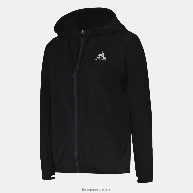 Жене Le Coq Sportif дуксерица са капуљачом и црним патентним затварачем одећу LVZN2D316