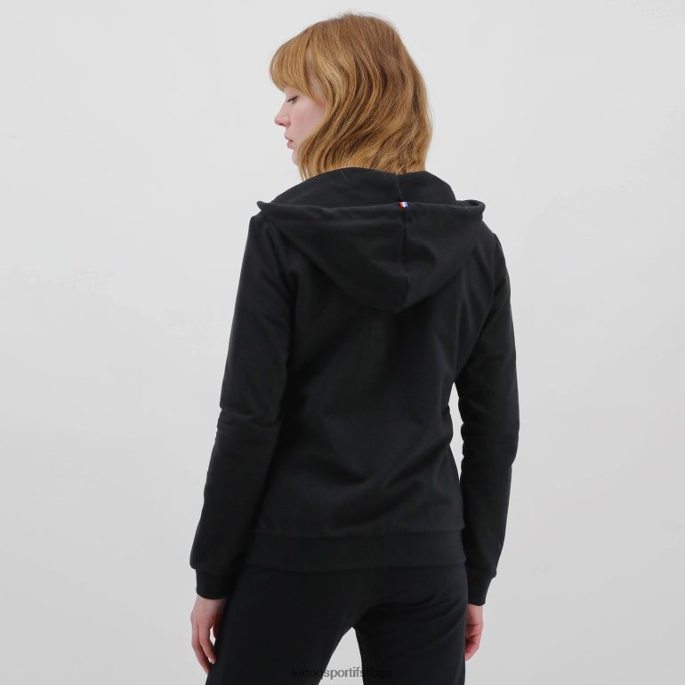 Жене Le Coq Sportif дуксерица са капуљачом и црним патентним затварачем одећу LVZN2D319