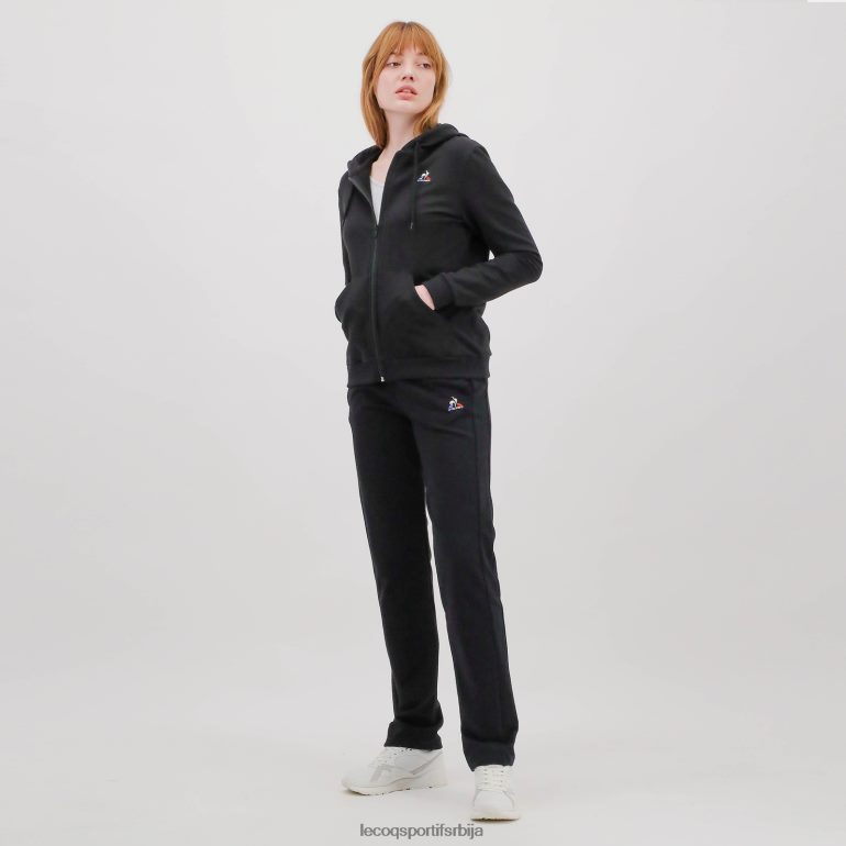 Жене Le Coq Sportif дуксерица са капуљачом и црним патентним затварачем одећу LVZN2D319