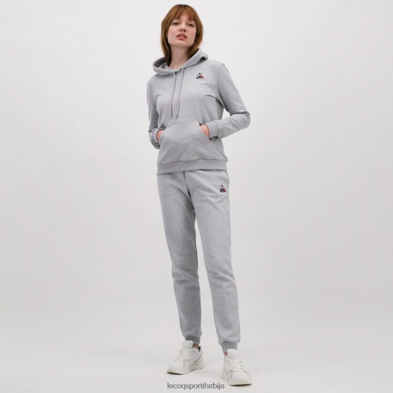 Жене Le Coq Sportif дуксерица с капуљачом сива одећу LVZN2D320