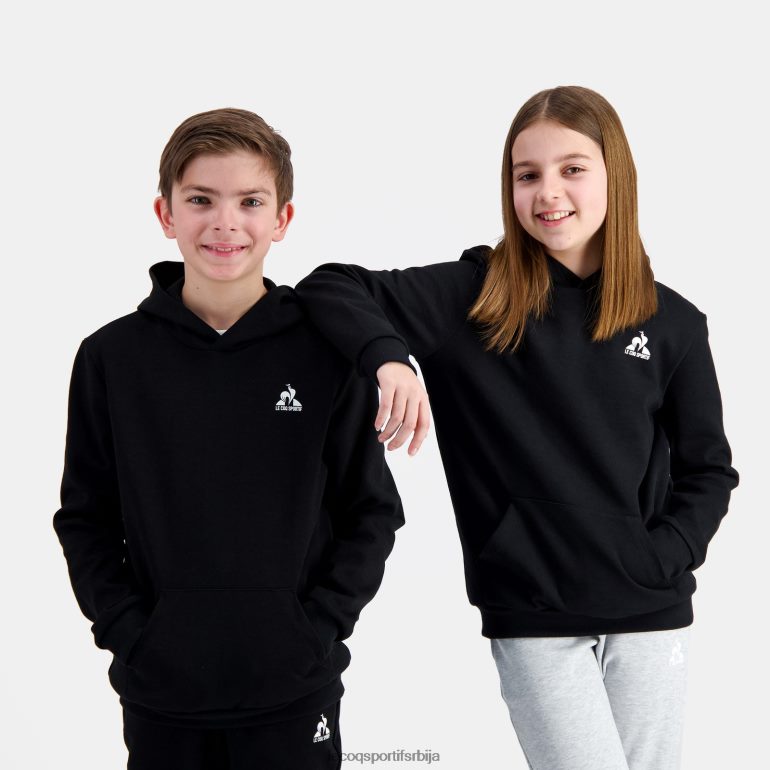 деца Le Coq Sportif дуксерица са капуљачом црна одећу LVZN2D399