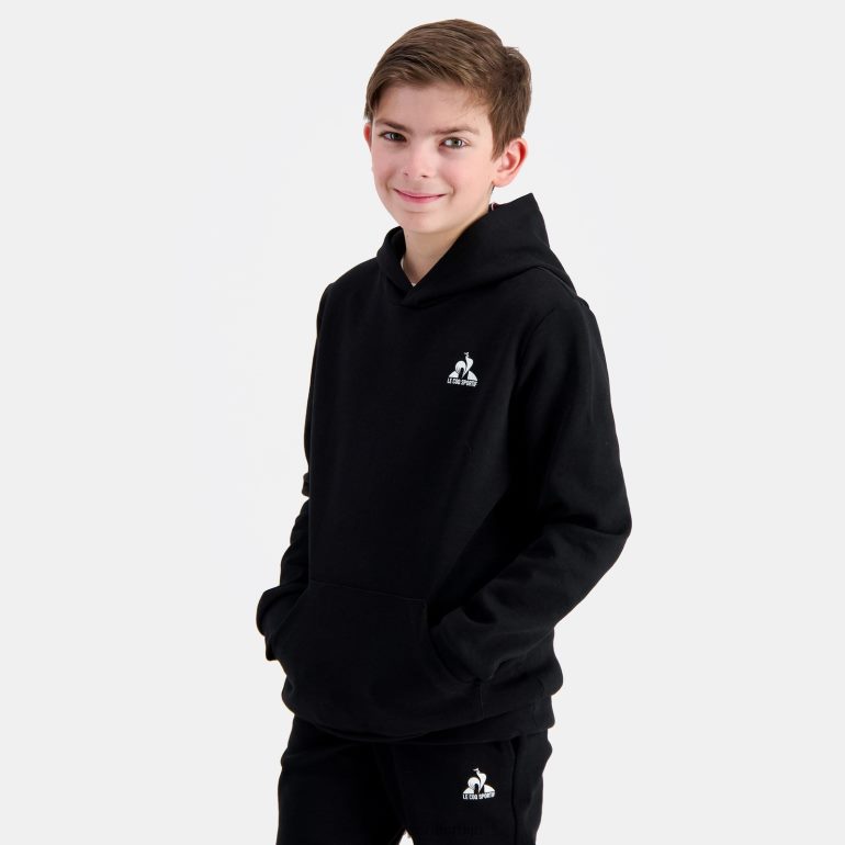 деца Le Coq Sportif дуксерица са капуљачом црна одећу LVZN2D399