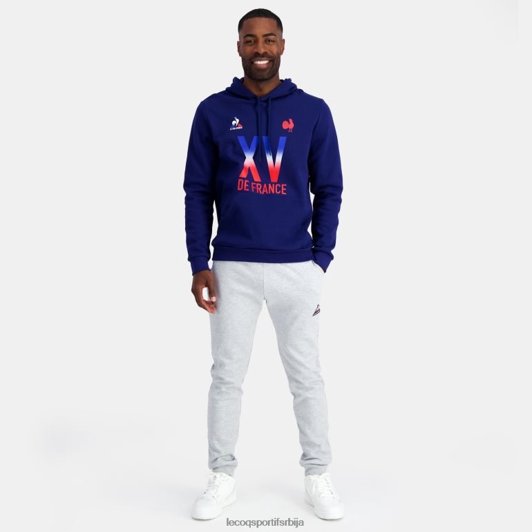мушкарци Le Coq Sportif дуксерица са капуљачом - кв де франце плава одећу LVZN2D25