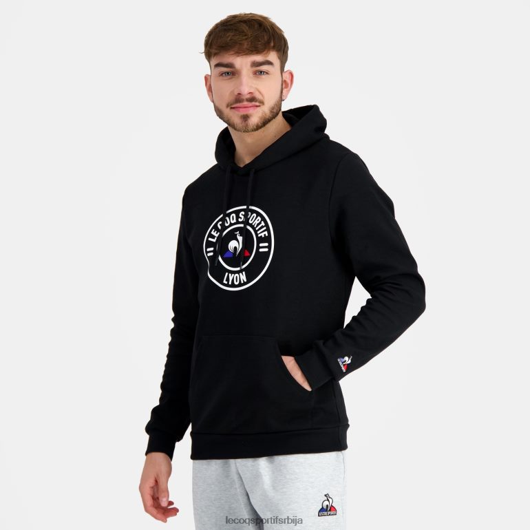 мушкарци Le Coq Sportif дуксерица са капуљачом црна одећу LVZN2D43