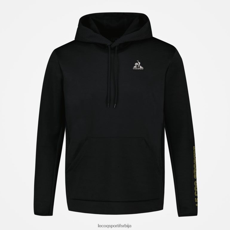мушкарци Le Coq Sportif дуксерица са капуљачом црна одећу LVZN2D440