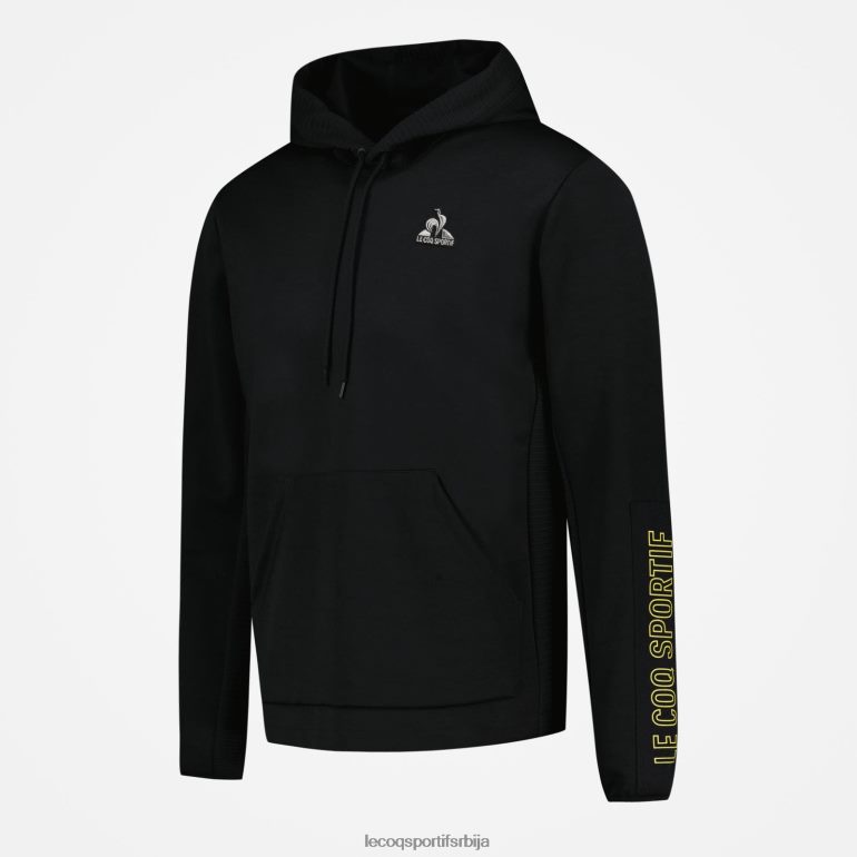 мушкарци Le Coq Sportif дуксерица са капуљачом црна одећу LVZN2D440