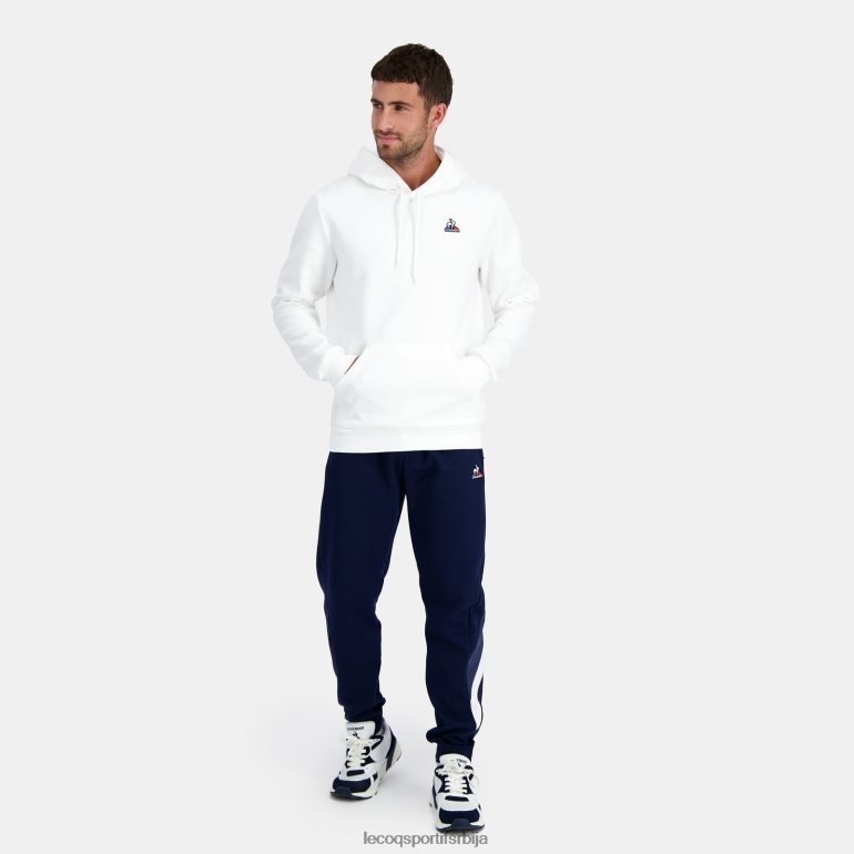 мушкарци Le Coq Sportif дуксерица са капуљачом бела одећу LVZN2D441
