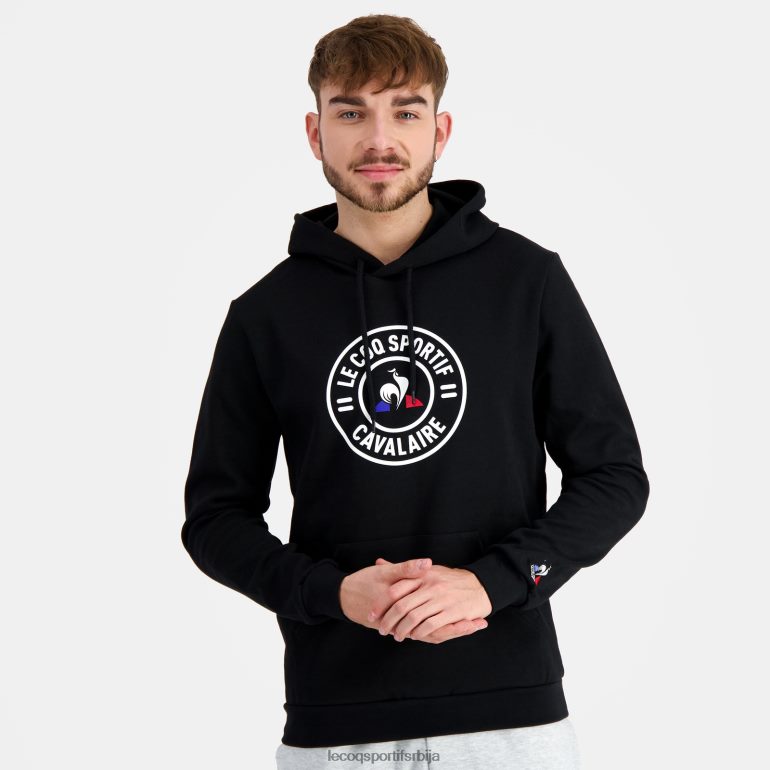 мушкарци Le Coq Sportif дуксерица са капуљачом црна одећу LVZN2D45