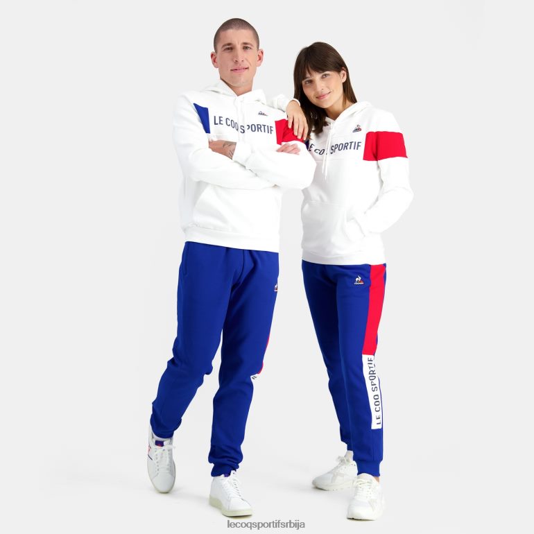 мушкарци Le Coq Sportif дуксерица са капуљачом бела одећу LVZN2D454