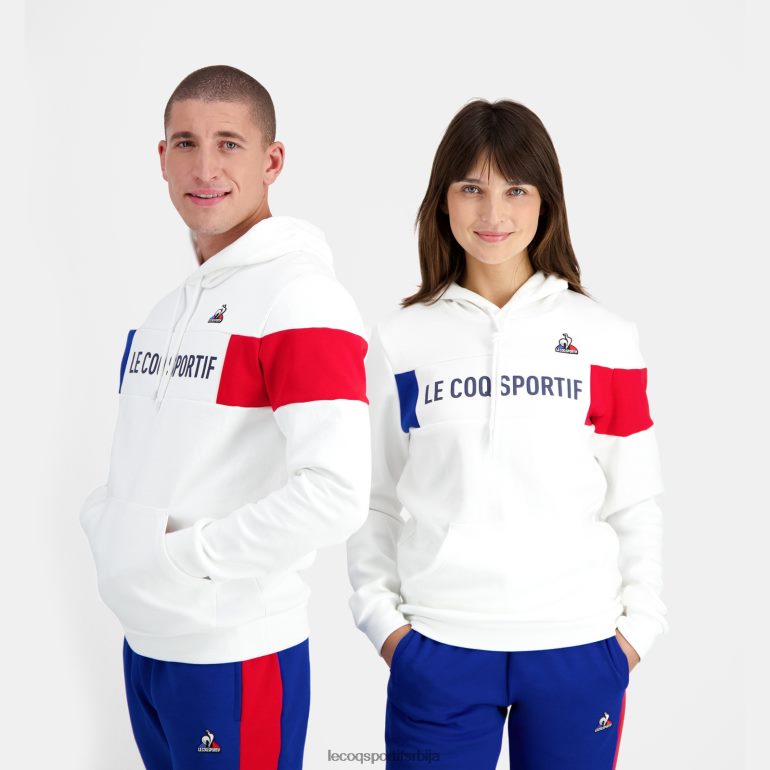 мушкарци Le Coq Sportif дуксерица са капуљачом бела одећу LVZN2D454