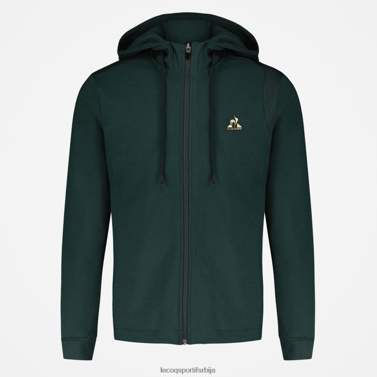 мушкарци Le Coq Sportif дуксерица са капуљачом и зеленим патент затварачем одећу LVZN2D462