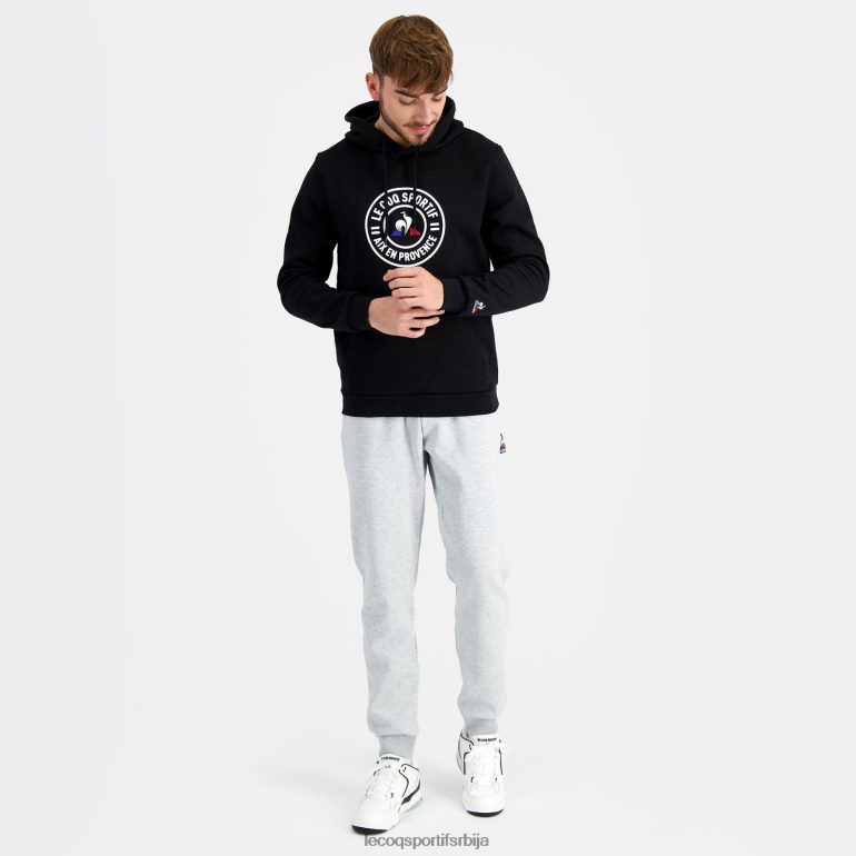 мушкарци Le Coq Sportif дуксерица са капуљачом црна одећу LVZN2D46