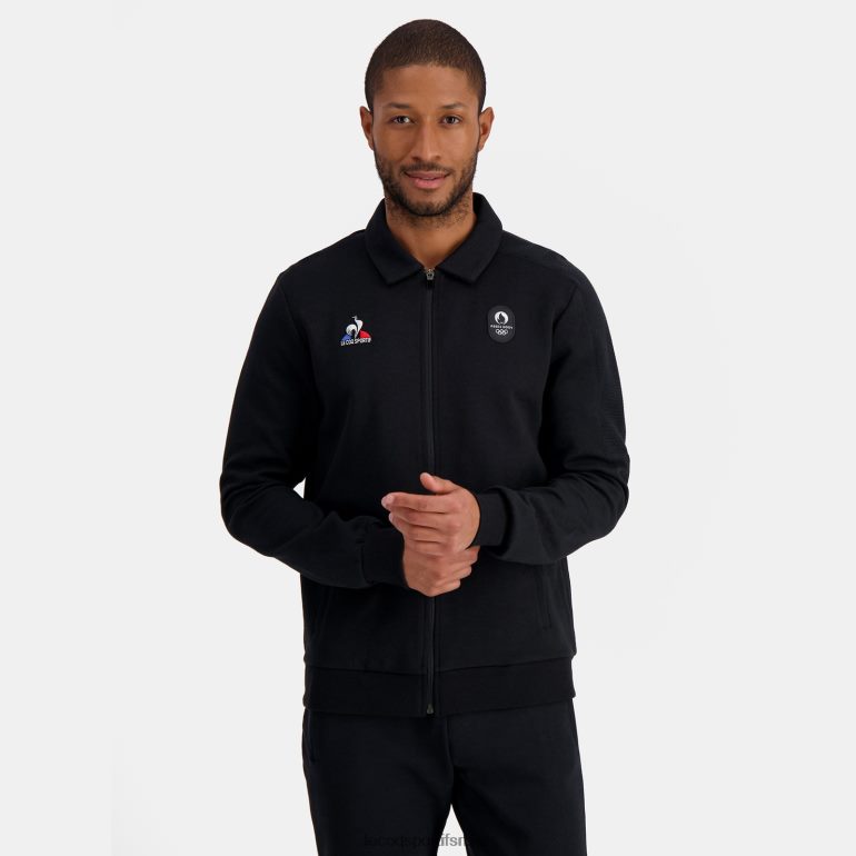 мушкарци Le Coq Sportif дуксерица црна са патентним затварачем одећу LVZN2D489