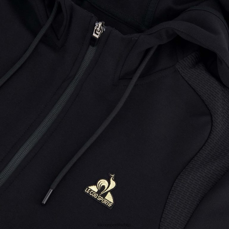 мушкарци Le Coq Sportif дуксерица са капуљачом и црним патентним затварачем одећу LVZN2D70