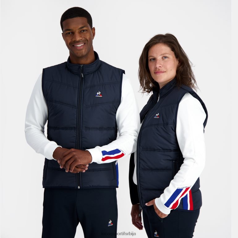 мушкарци Le Coq Sportif унисекс јакна без рукава плава одећу LVZN2D118