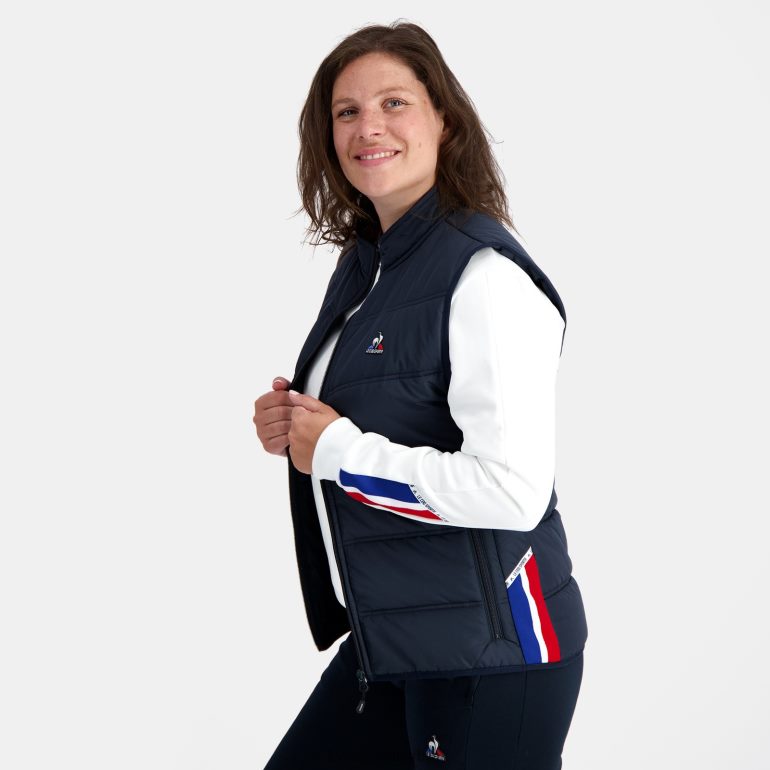 мушкарци Le Coq Sportif унисекс јакна без рукава плава одећу LVZN2D118