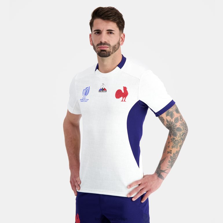 мушкарци Le Coq Sportif реплика дреса кв де франце - светско првенство у рагбију 2023 бела одећу LVZN2D693
