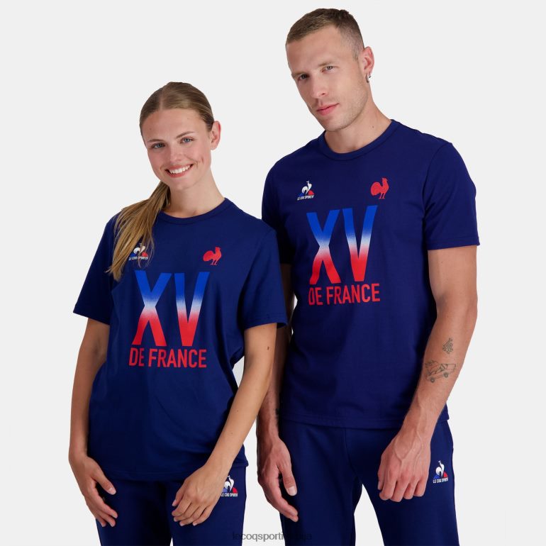 мушкарци Le Coq Sportif мајица - кв де франце плава одећу LVZN2D141