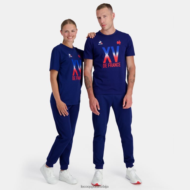 мушкарци Le Coq Sportif мајица - кв де франце плава одећу LVZN2D141