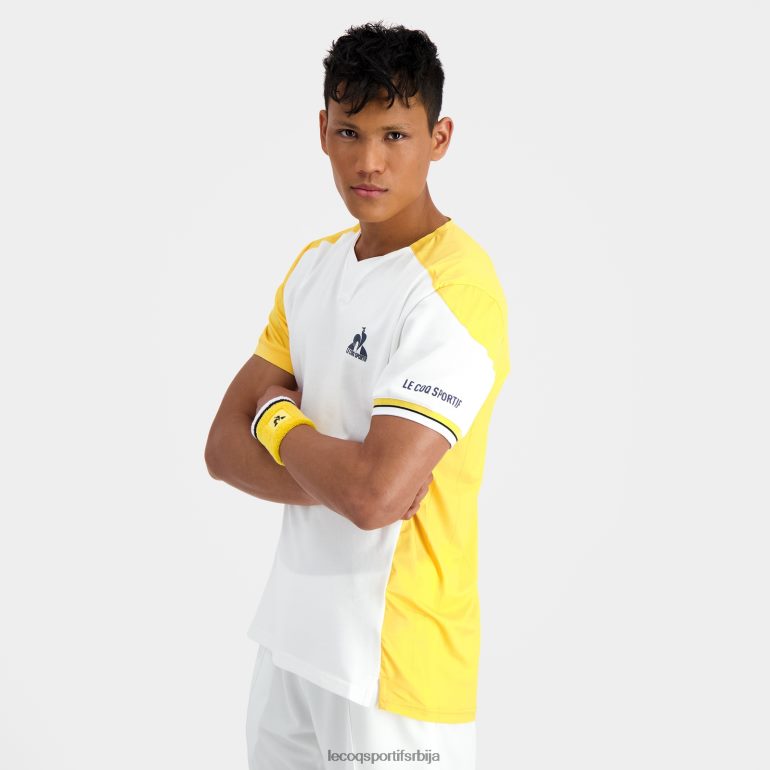 мушкарци Le Coq Sportif модна мајица бела одећу LVZN2D166