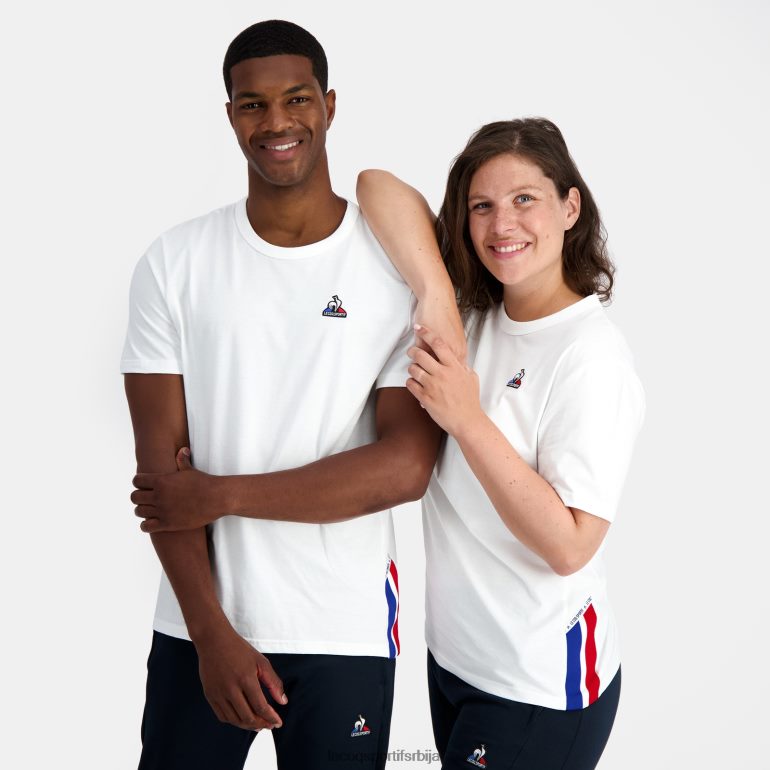 мушкарци Le Coq Sportif модна мајица бела одећу LVZN2D170