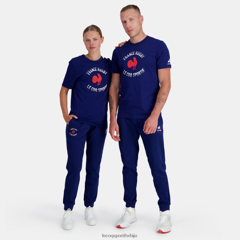 мушкарци Le Coq Sportif мајица - француска рагби плава одећу LVZN2D172